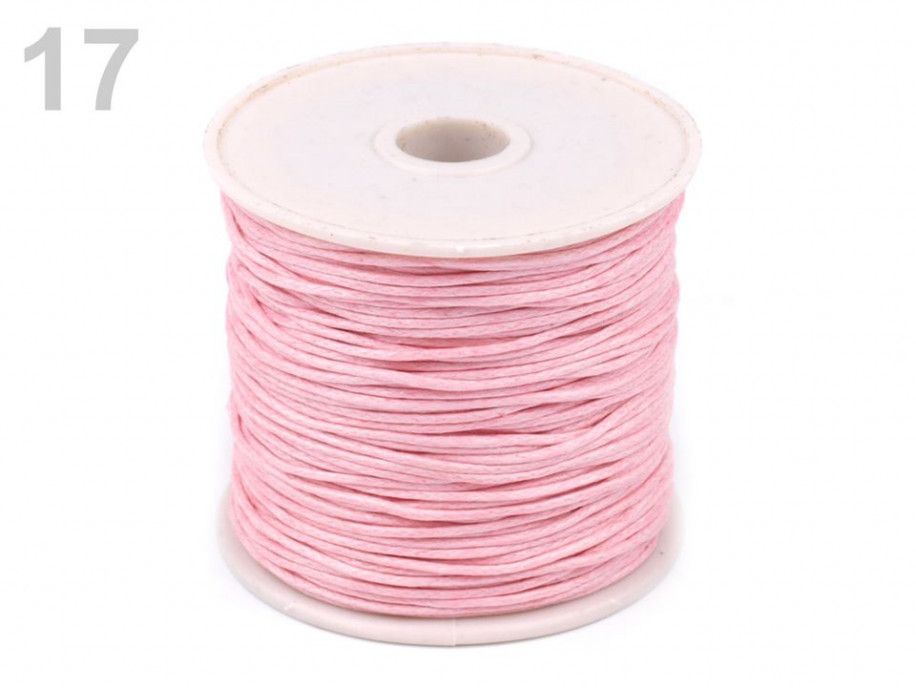sznurek woskowany 1mm - 10 metrów różowy