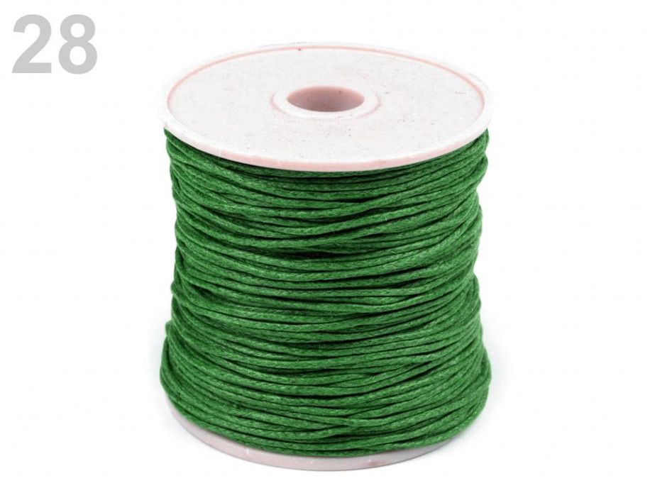 sznurek woskowany 1mm - 10 metrów zielony
