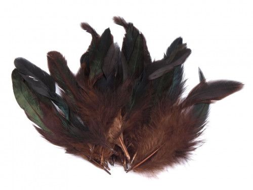 pióra kurze 6-15 cm. opak. 20 sztuk brązowe