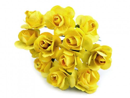 sztuczne róże żółte 12 szt.