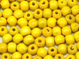 koraliki drewniane 10mm żółte