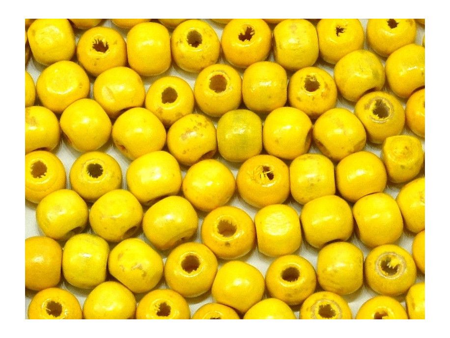 koraliki drewniane 10mm żółte