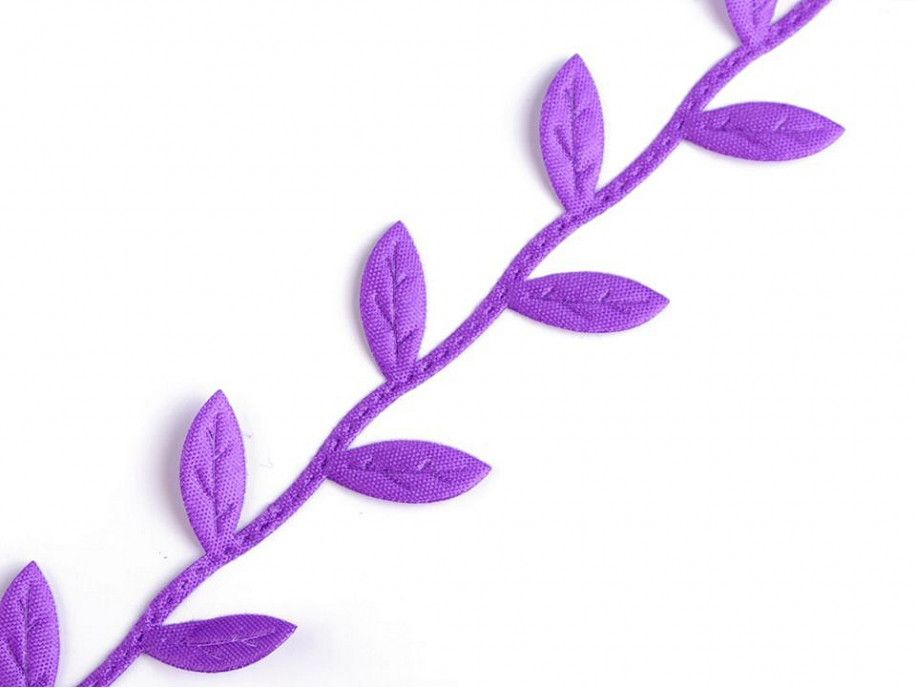 taśma ozdobna listki fioletowe