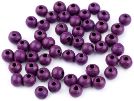 koraliki drewniane 8mm śliwkowe-50g