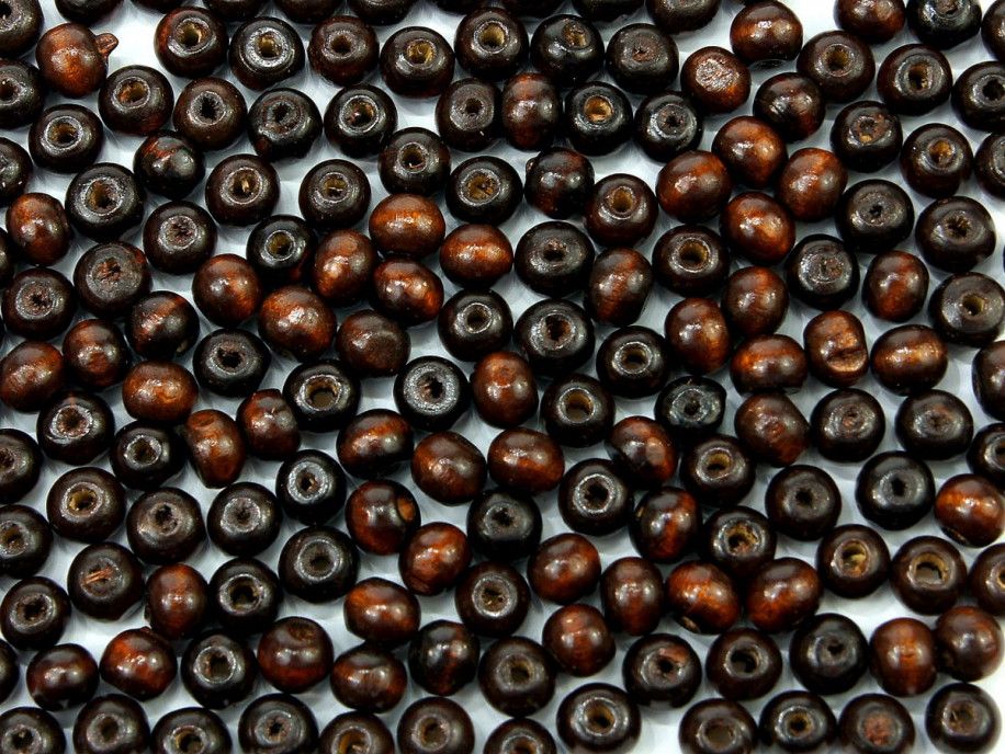 koraliki drewniane 8 mm brązowe