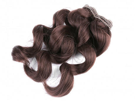 peruka-włosy dla lalek loki ciemny brąż