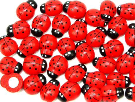 biedronki drewniane samoprzylepne mini 36 sztuk