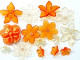 koraliki pomarańczowe kwiatki 15 sztuk