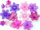 koraliki różowo-fioletowe kwiatki 15 sztuk