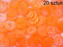 guziki 20mm pomarańczowe przezroczyste op. 20szt.