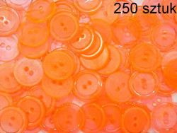 guziki 20mm pomarańczowe przezroczyste op. 250szt.