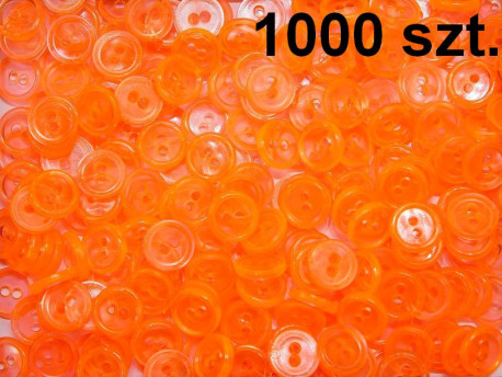 guziki 11mm pomarańczowe przezroczyste opak.1000szt.