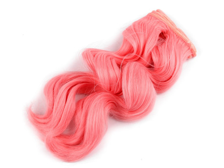 peruka-włosy dla lalek loki różowe