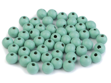 koraliki drewniane 8mm miętowe 50g