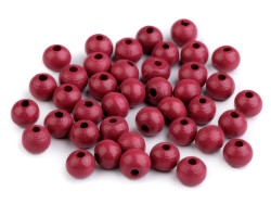 koraliki drewniane 8mm bordowe 50g