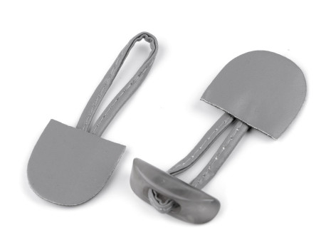 zapięcie z eko skóry szare