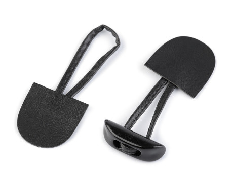 zapięcie z eko skóry czarne