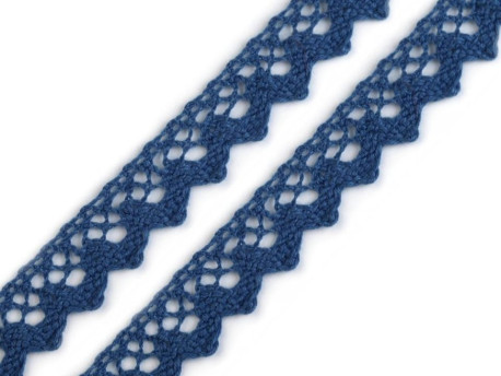 koronka bawełniana 15 mm chabrowa