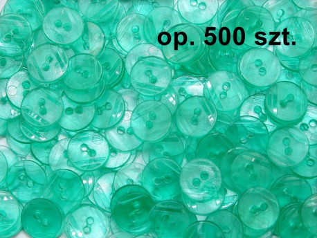 guziki 15mm zielone przezroczyste op. 500 sztuk