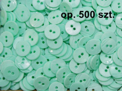 guziki 15mm miętowe opakowanie 500 sztuk