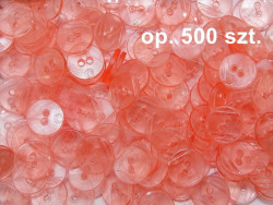 guziki 15mm różowe przezroczyste op. 500 sztuk