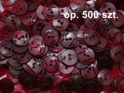 guziki 15mm bordowe przezroczyste op. 500 sztuk