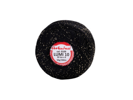 Kordonek LUMI 10 - czarny 0109 50g (30x6)