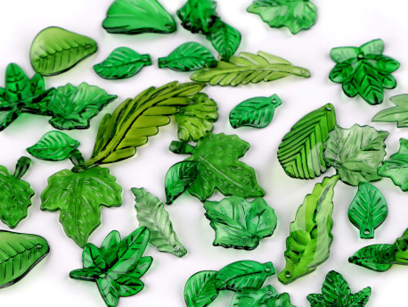 koraliki plastikowe listki mix 20g