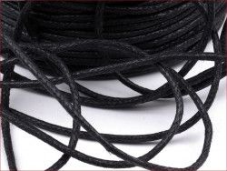 sznurek bawełniany woskowany 2mm czarny