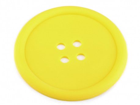 guzik silikonowy-podkładka, ozdoba-żółty