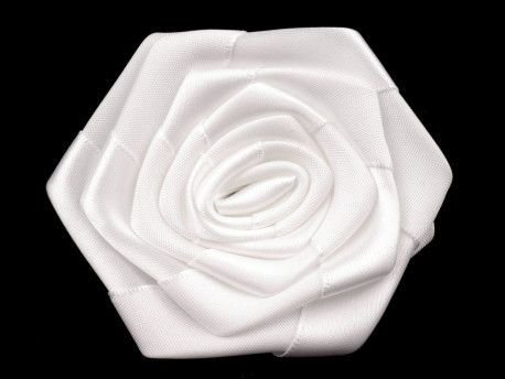 róża satynowa 7 cm biała