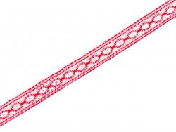 koronka bawełniana 18 mm biało-różowa
