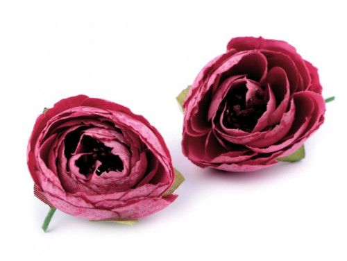 kwiat sztuczny jaskier różowy ciemny 2 szt.
