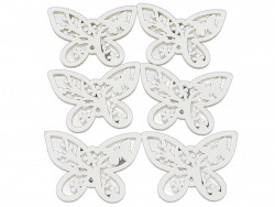 ozdoba drewniana motyl 6szt z przylepcem
