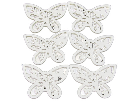 ozdoba drewniana motyl 6szt z przylepcem