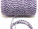 sznurek bawełniany 1,5 mm biało-fioletowy -10m.